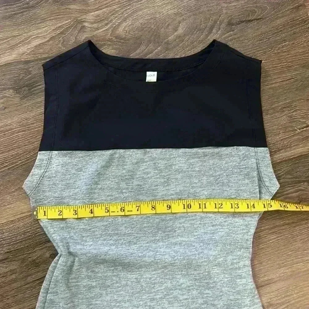 Lole Black/Gray Sporty Style Dress with front pocket and elastic waist. Stretchy - Picture 4 of 11